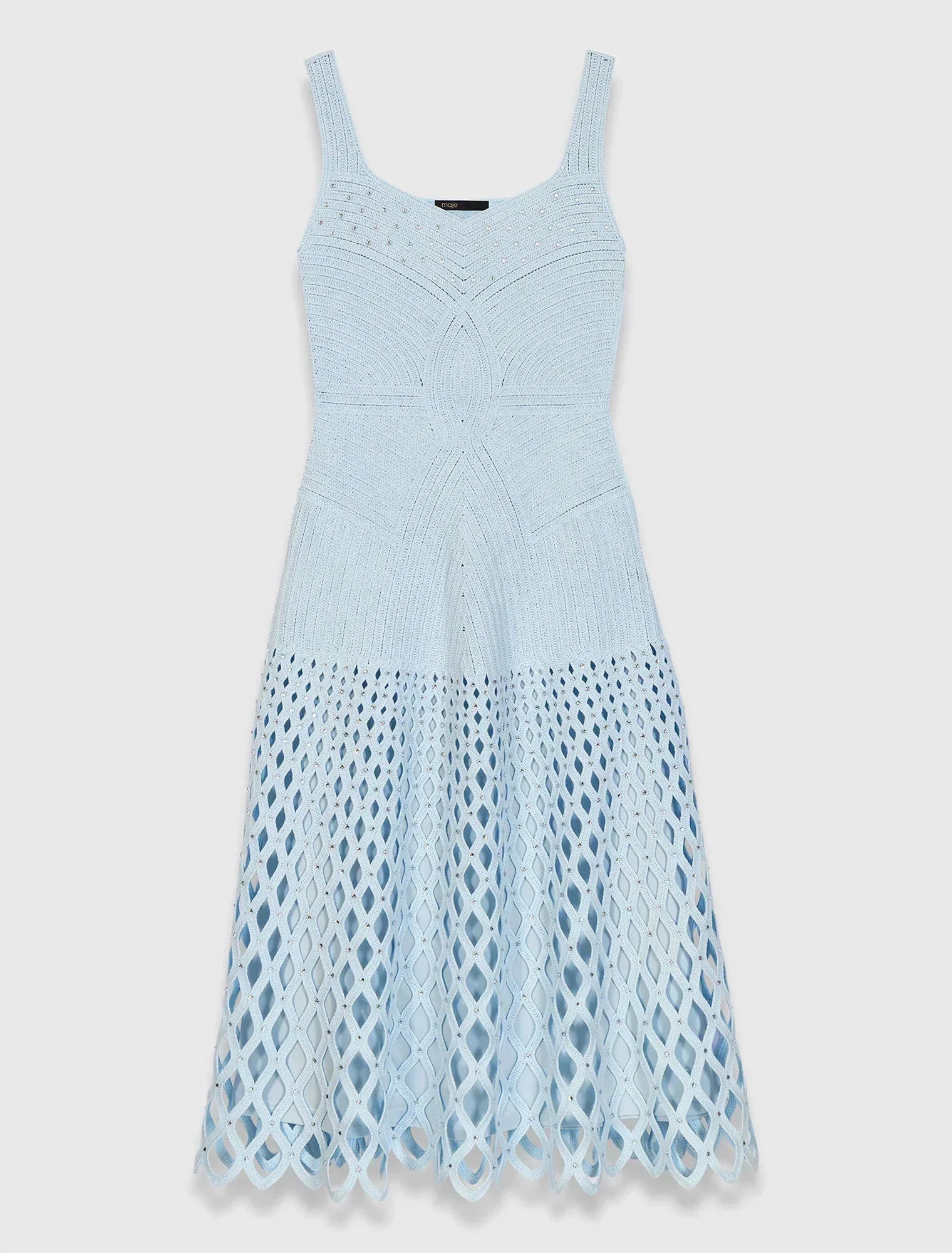 MAJE DRESS SET CROCHET BLUE