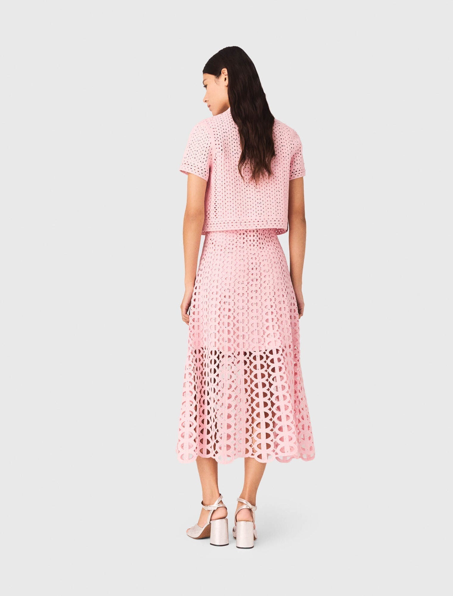 MAJE DRESS SET CROCHET PINK