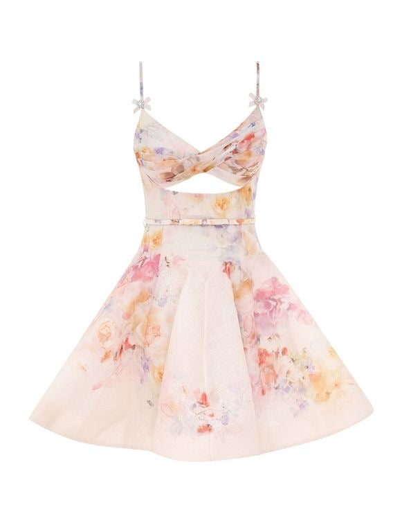 ZIMMER FLORAL CUT-OUT DRESS