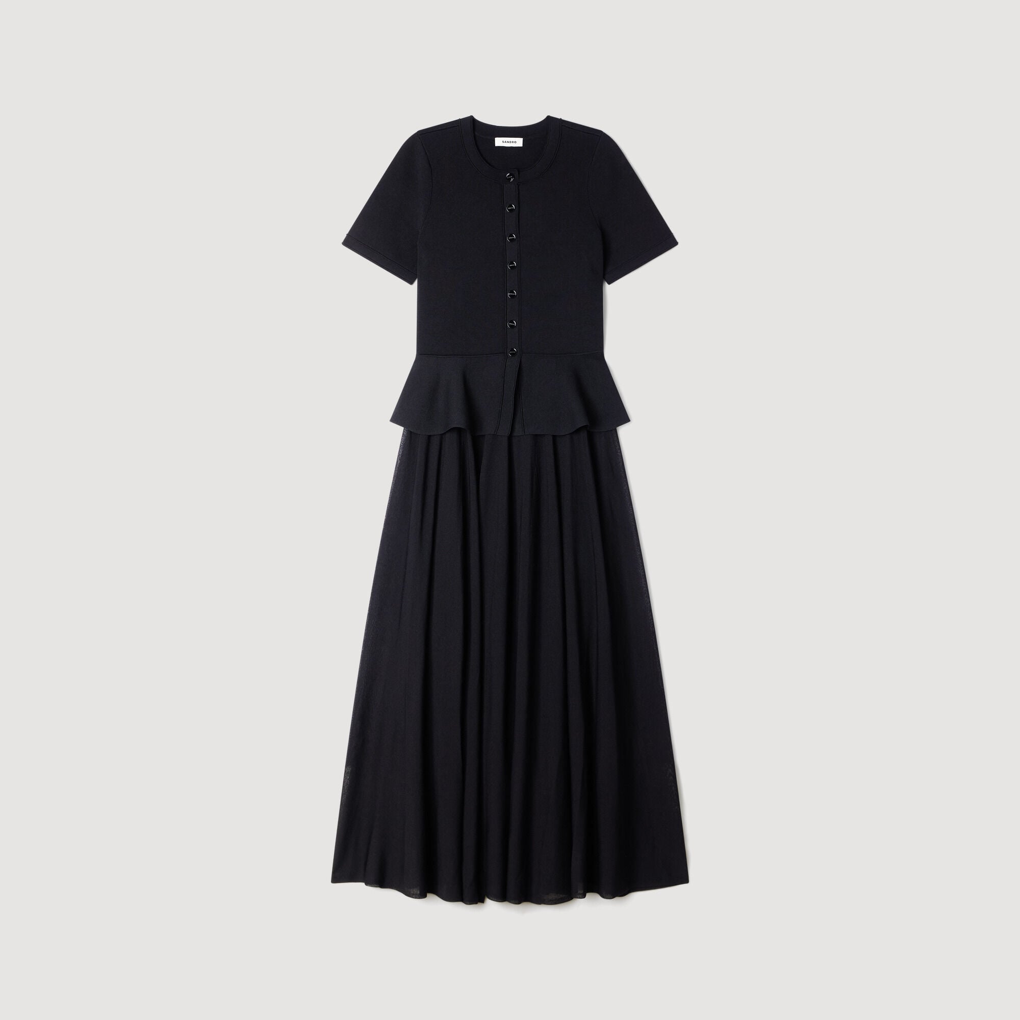 SANDRA KNITTED DRESS WITH PEPLUM