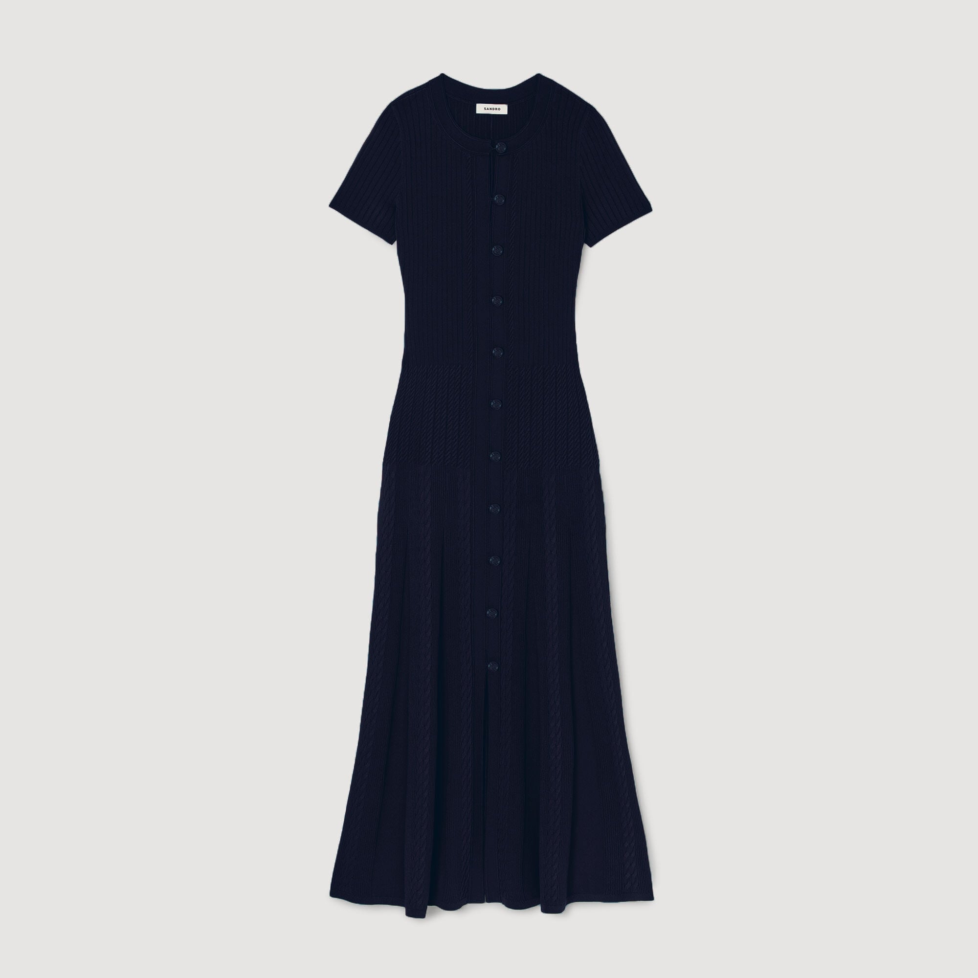 SANDRA LONG KNITTED MARINE DRESS