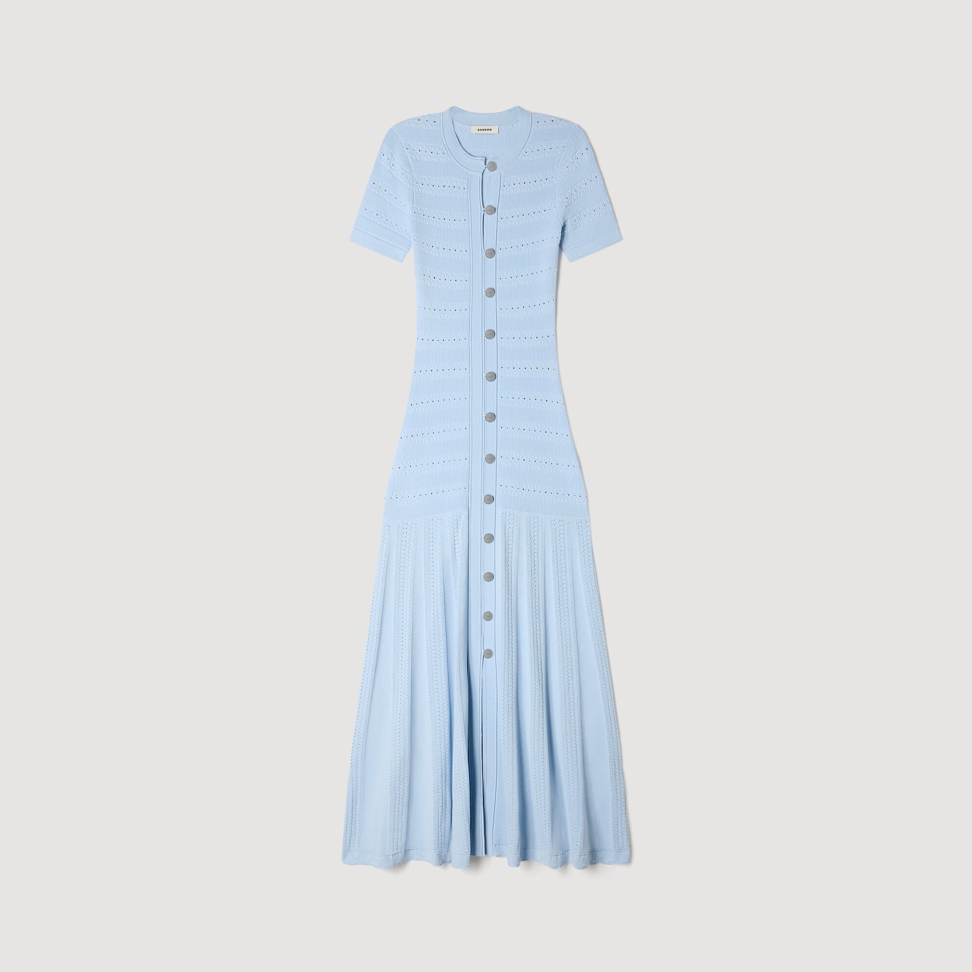 SANDRA LONG KNITTED DRESS BLUE