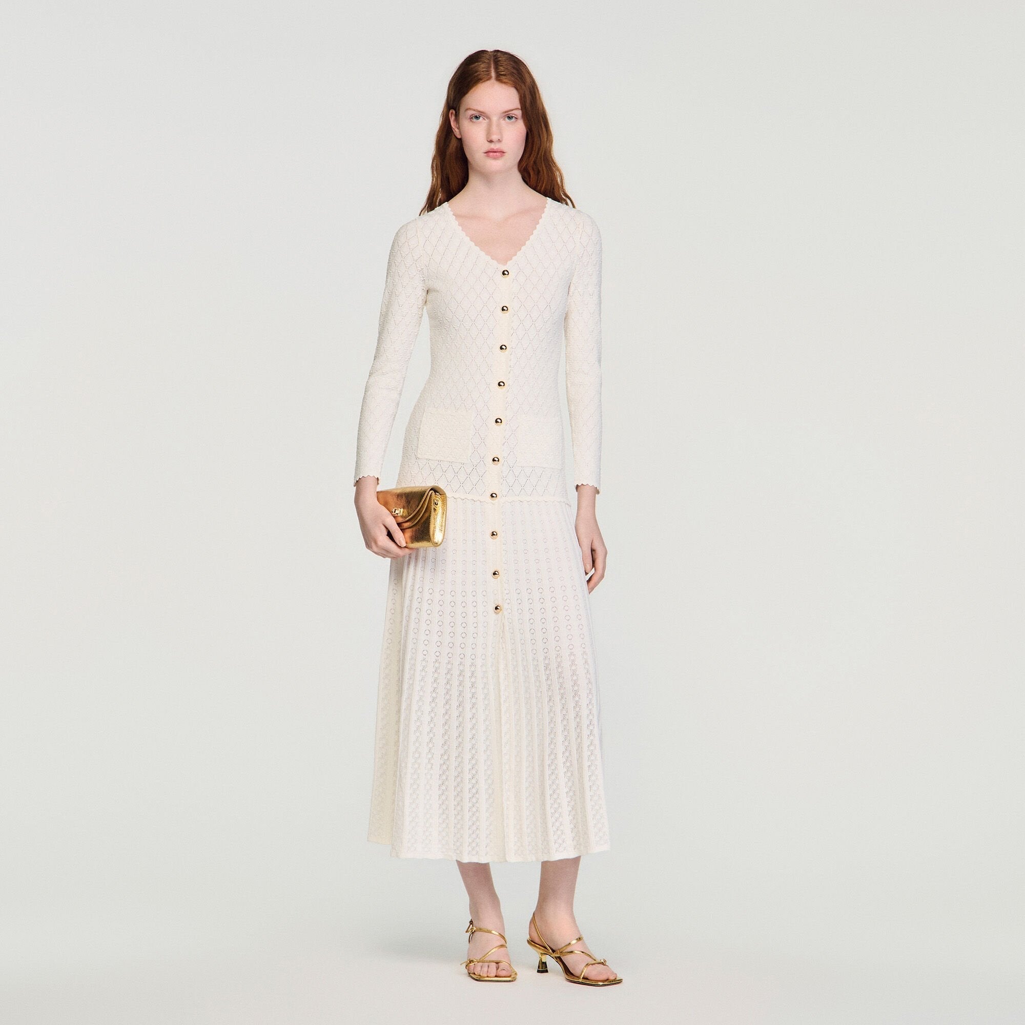 SANDRA FANTASY JERSEY DRESS BEIGE