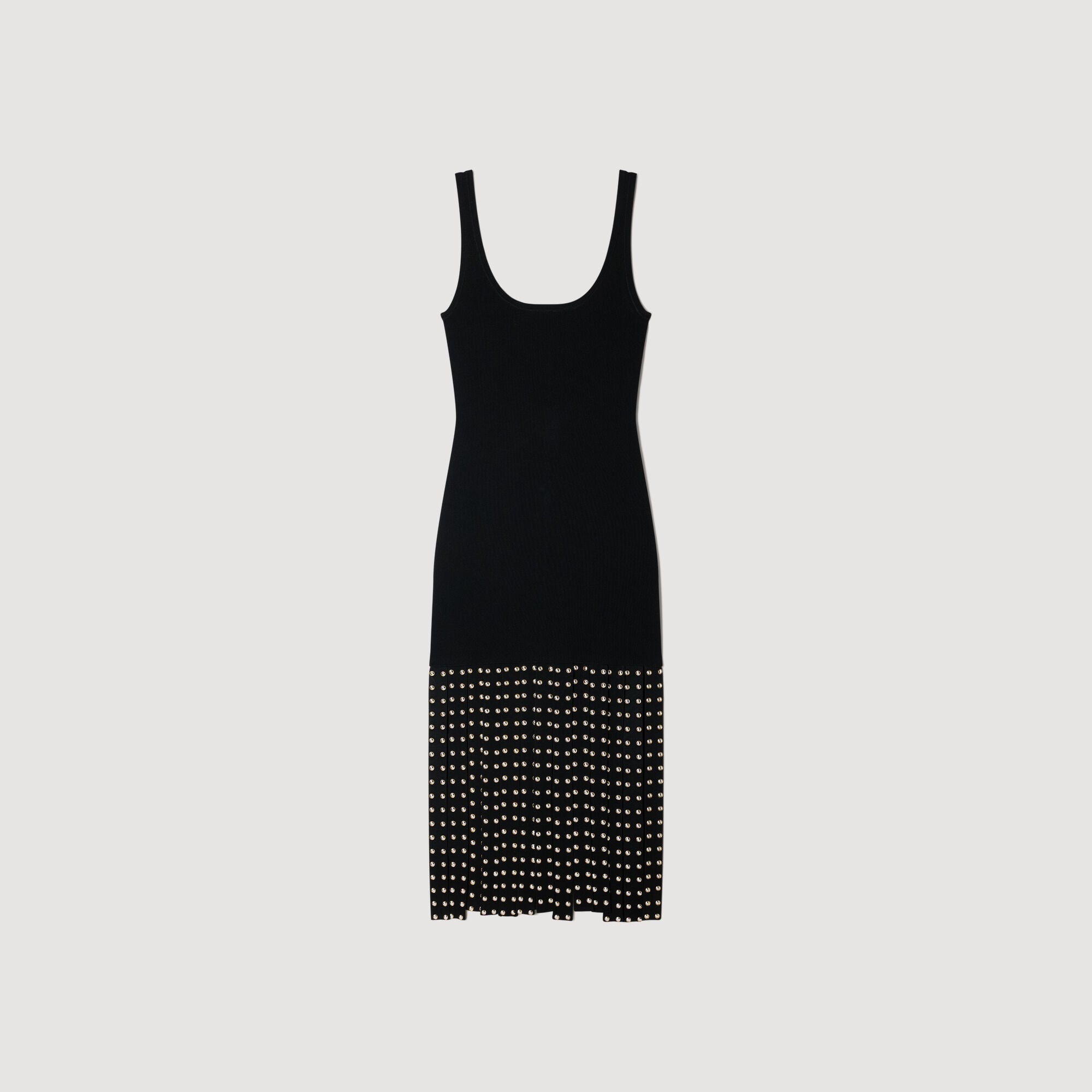 SANDRA LONG KNITTED DRESS WITH FRINGES