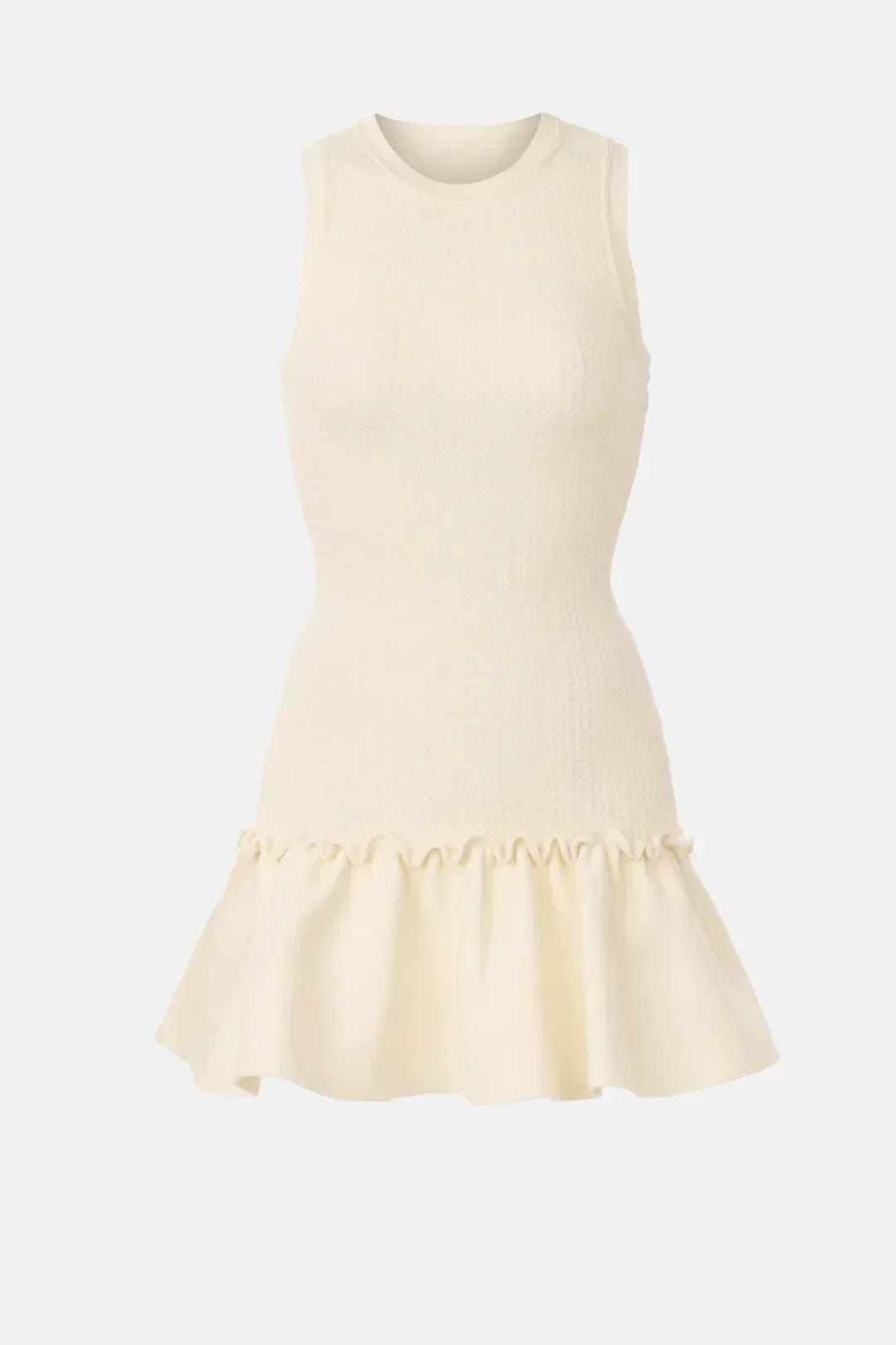 SANDRA SHORT KNIT DRESS BEIGE