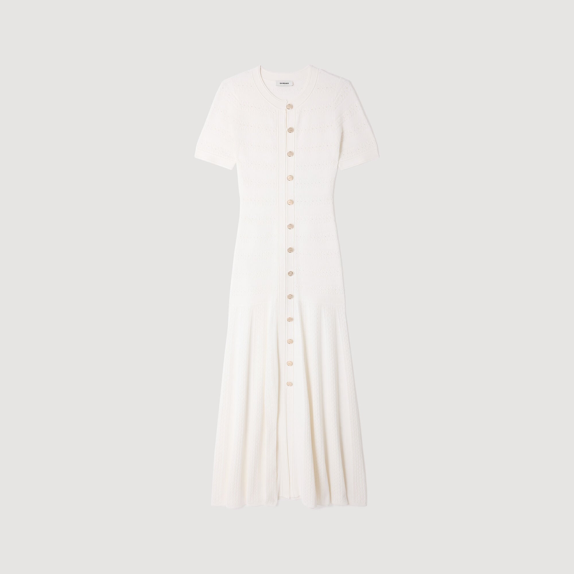 SANDRA LONG KNITTED WHITE DRESS