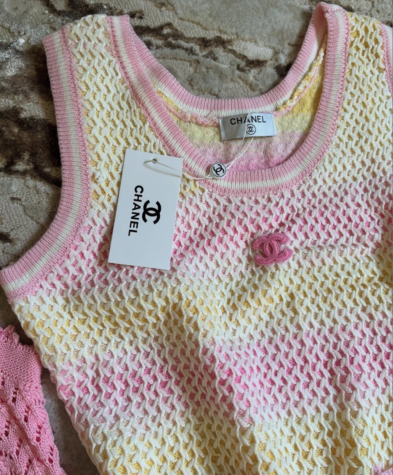 pink yellow dress