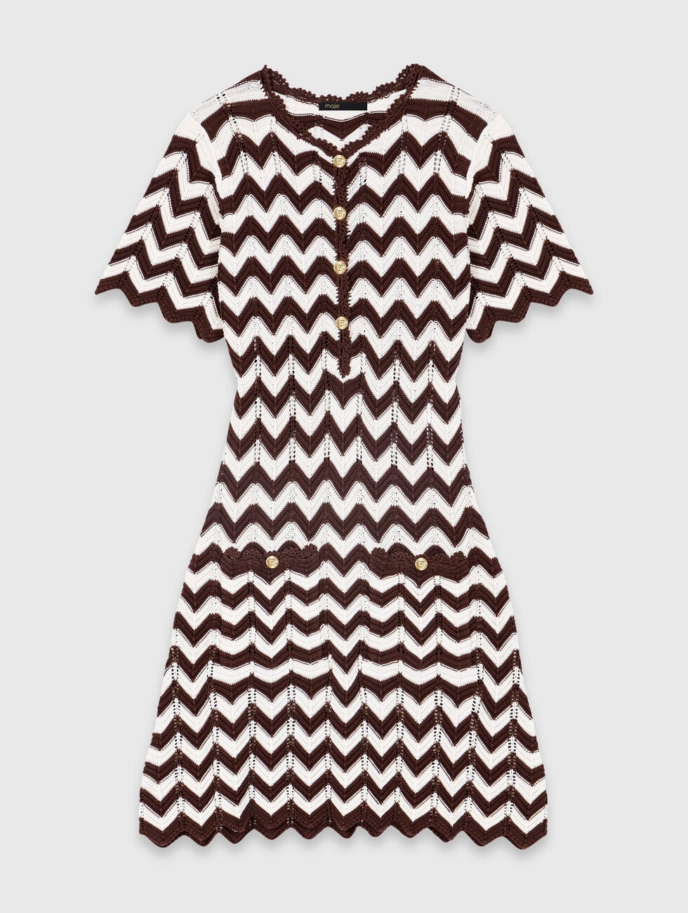 MAJE ZIGZAG CROCHET DRESS