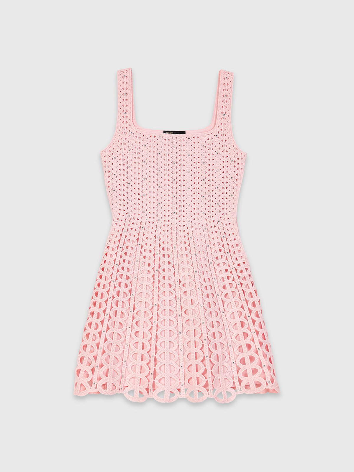 MAJE MINI PINK CROCHET DRESS