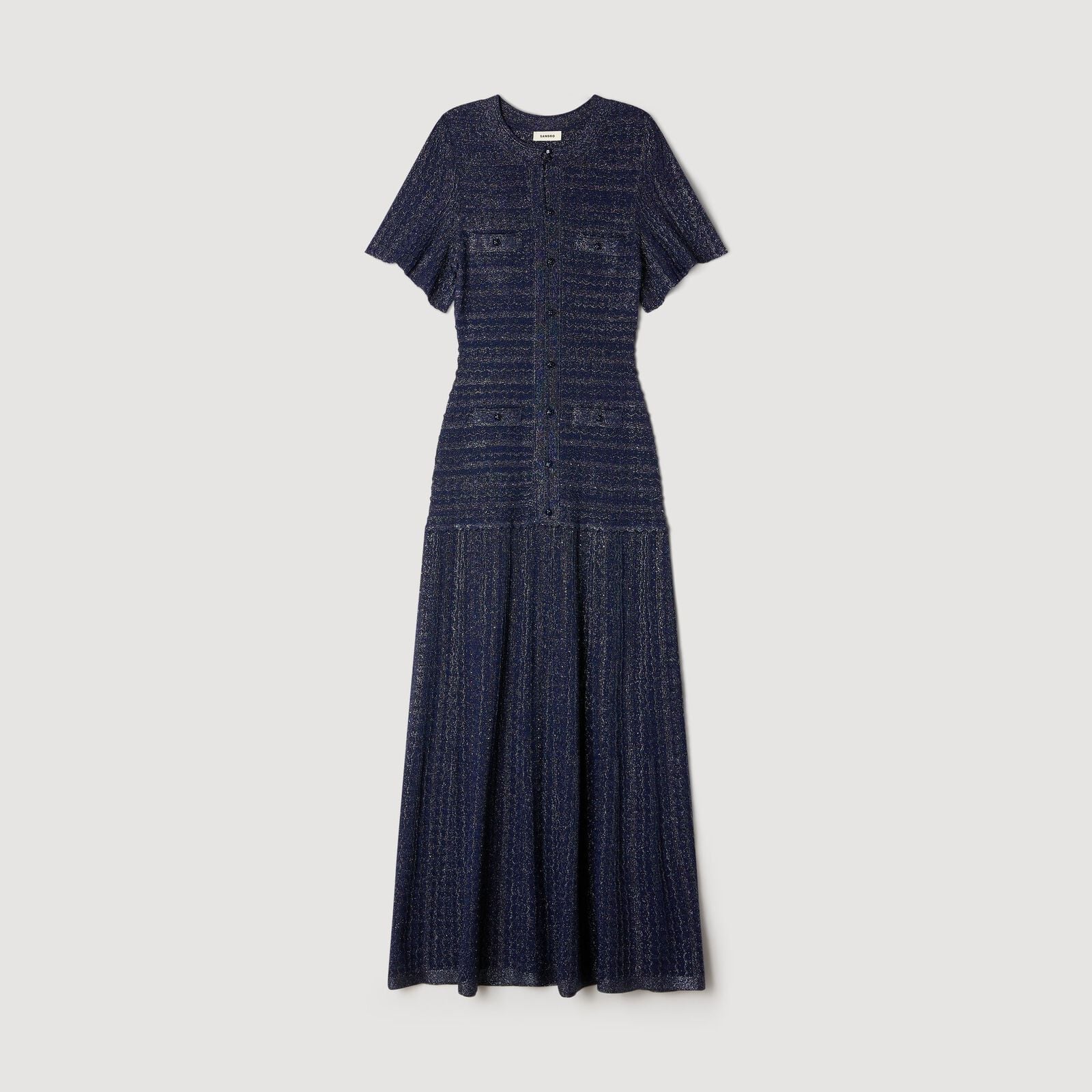 SANDRA JERSEY LONG DRESS NAVY