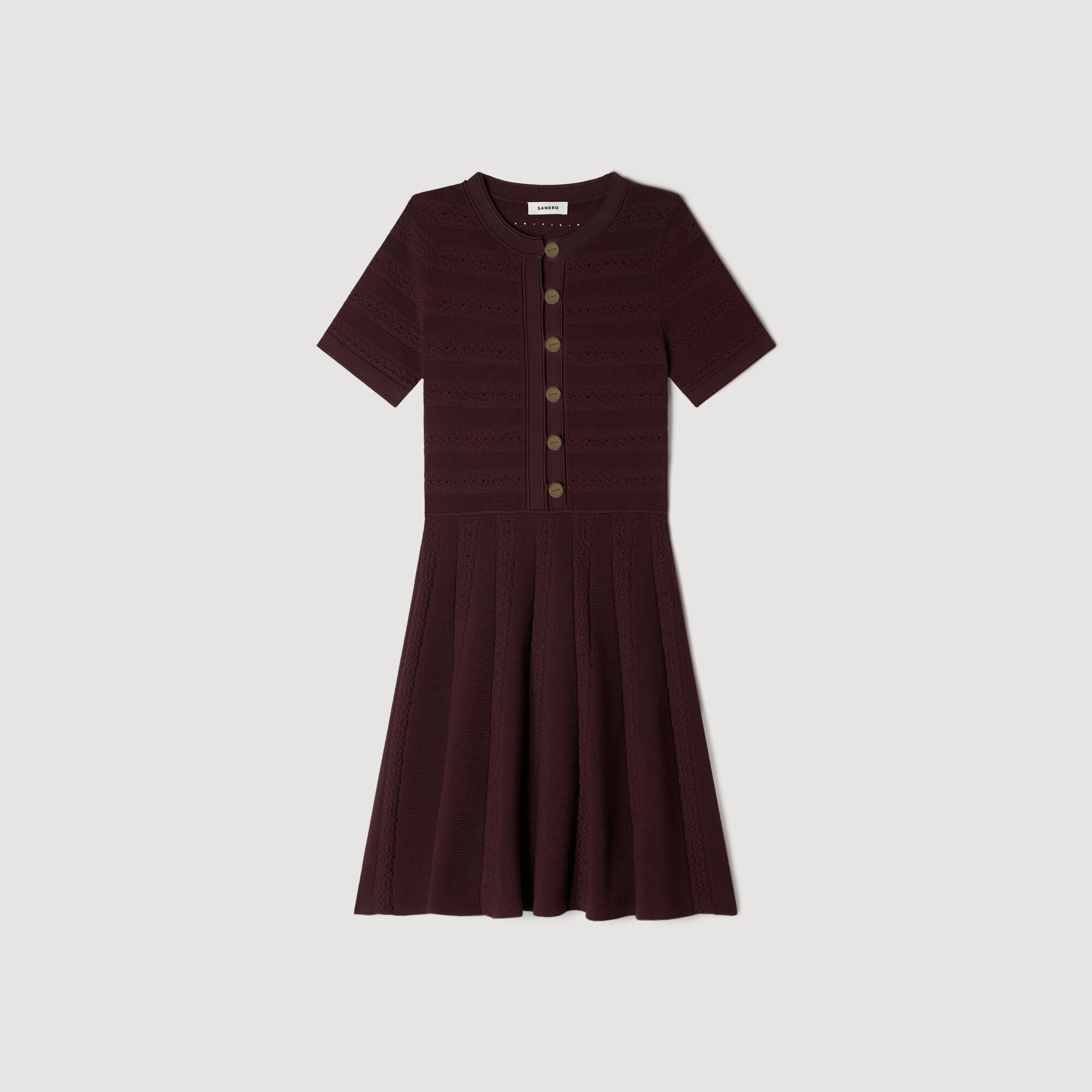 SANDRA KNITTED DRESS BURGUNDY